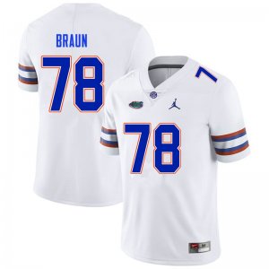 Men's Florida Gators #78 Josh Braun NCAA Nike White Authentic Stitched College Football Jersey MUQ1762VU